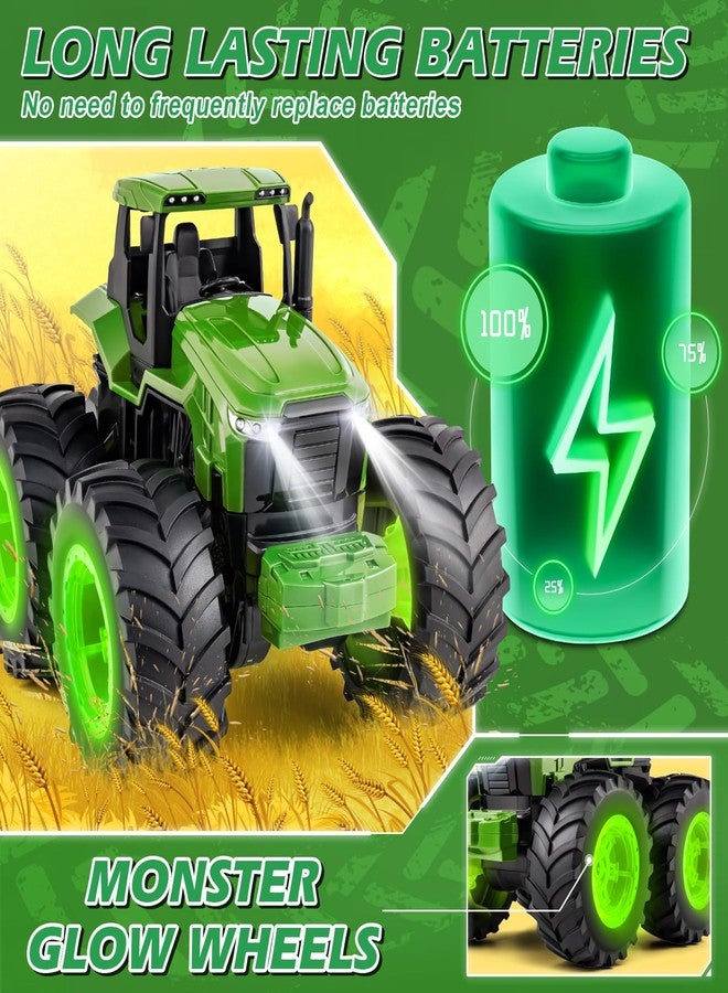 BAYSING Remote Control Tractor Toys for Kids 3-5, Light Up Monster Trucks Toy for Boys 3,4,5,6,7 Year Old, Toddlers RC Farm Vehicle Toys for Ages 3-7 Years Old, Ideal Birthday Toys Gift for Boys Girls - Image 4